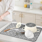 Subekyu 2 Pack Dish Drying Mat, 24*18 inch Ultra Absorbent Microfiber Dishes - Image 5