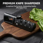 Knife Sharpener, 4-in-1 with Non-Slip Base and Adjustable Angle Guide, Steel - Image 2