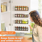 Bunoxea Spice Rack wall mounted 2 Pack, Space-Saving Spice Organizer - Image 2