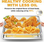 2 Pack Air Fryer Basket for Oven, Large Air Fryer Basket and Tray Stainless - Image 2