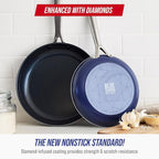 Blue Diamond 9.5” and 11" Frying Pan Skillet Set, Diamond Infused PFAS & - Image 2