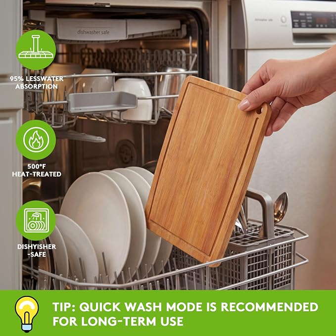 Bamboo Cutting Boards for Kitchen, Carbonized Wood Cutting Board Set - Image 3