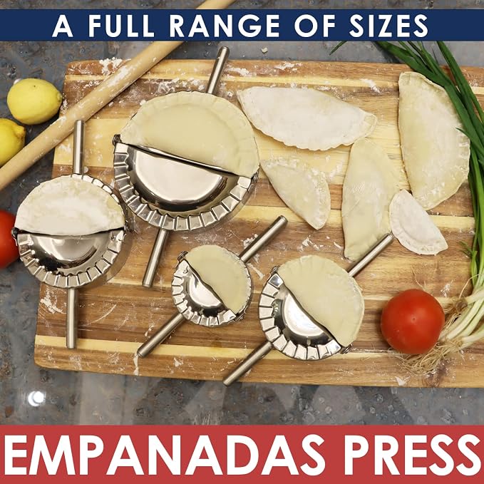 KAYCROWN 6 Inch Empanada Press, Stainless Steel Dumpling Maker Dough Cutter - Image 6