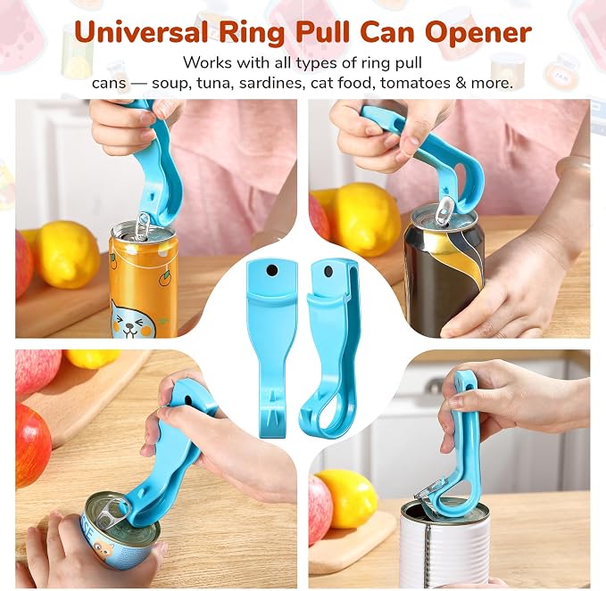 2 Pack 2-IN-1 Ring Pull Can Opener and Canning Jar Opener - Image 6