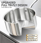 MICHELANGELO 1Qt & 2Qt Tri-ply Stainless Steel Saucepan Set, Small Cooking Pots - Image 2