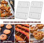 E-far Baking Cooling Rack Set of 2, Stainless Steel Metal Roasting Cooking Racks - Image 7