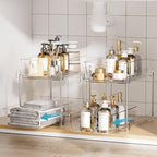 Vtopmart 4 Pack Bathroom Organizer, 2 Tier Clear Under Sink Organizers Vanity - Image 4