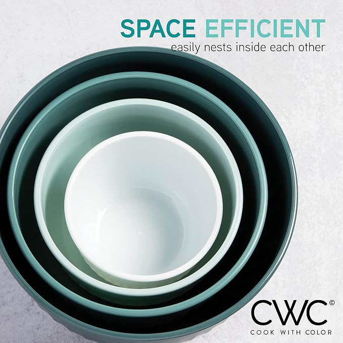 COOK WITH COLOR Prep Bowls with Lids- Wide and Deep Nesting Plastic Small - Image 4