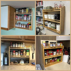 3 Tier Bamboo Spice Rack, Seasoning Jars Rack Shelf Spice Organizer - Image 6