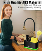 Dish Soap Dispenser with Sponge Holder, 2-in-1 Countertop Small Soap Dispenser - Image 2