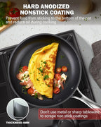 Cooks Standard Frying Omelet Pan, Classic Hard Anodized Nonstick 8-Inch/20cm - Image 5