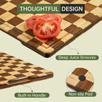 THETCHRY Bamboo Cutting Board Set, Checkered Wood Cutting Boards - Image 5