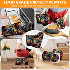 Colorful Butterfly Oven Mitts and Pot Holders Sets 4Pcs, Extra Long Oven Gloves - Image 7