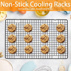 Tebery 4 Pack Black Heavy-Duty Wire Cooking Rack Baking Racks, Nonstick Baking - Image 4