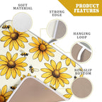 Spring Summer Sunflower Bee Dish Drying Mat of Kitchen Counter 16×18 Inch - Image 4