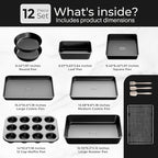 12-Piece Nonstick Bakeware Set, Stackable Non Toxic Baking Pans Set - Image 3