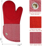 Professional Microwave Silicone Oven Mitts one Pair, Kitchen Mitten Set - Image 2