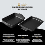 Northriver Casting 2-In-1 Pre Seasoned Cast Iron Dutch Oven - Image 3