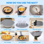 Microwave Cover for Food and Silicone Mat Collapsible Microwave Splatter Cover - Image 3