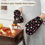 Cherry Oven Mitts and Pot Holders Sets of 4, Heat Resistant Daisy Floral - Image 6