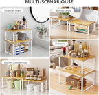 Simple Trending Bamboo Cabinet Organizer Shelf, Stackable Expandable Spice Rack - Image 7