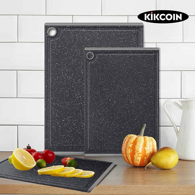 Kikcoin Plastic Cutting Boards for Kitchen, 3-Piece Large Cutting Board Set - Image 7