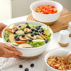 HASENSE Ceramic Mixing Bowls, Large Serving Salad Pasta Bowls Set, 2.1/1.0/0.5 - Image 7