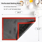 Perforated Silicone Baking Mat for Full Size Sheet Pan, Non-Stick Eclair Baking - Image 2