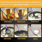 Kitchen Utensils Set, Large Non-stick Silicone Cooking Utensils Set 6 Pcs - Image 3