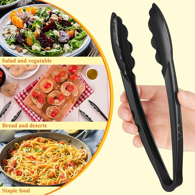 Tessco for you 80 Pcs Plastic Tongs for Serving Bulk, 9 Inch Plastic Disposable - Image 4