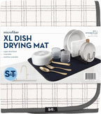 S&T INC. Dish Drying Mat XL, 18” x 24”, Absorbent Microfiber Kitchen Counter Mat - Image 8