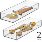 iDesign Clarity Drawer, Kitchen and Bathroom Organization Silverware, Large-Set - Image 2