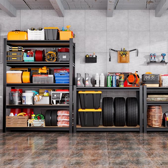 71"H-32"W-14"DGarage Shelving-5 Tier Garage Storage Shelves, Adjustable Heavy - Image 8