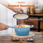 Homikit Small Cast Iron Pot, 1 QT Enameled Cast Iron Sauce Pan - Image 3