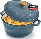 MUELLER HOME 7.5 Quart Enameled Cast Iron Pot Dutch Oven, Heavy-Duty, Oven-Safe by MUELLERHOME