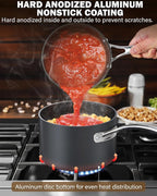 Cooks Standard Nonstick Sauce Pan Set, 2Qt & 3Qt Hard Anodized Saucepans - Image 4