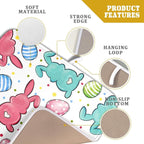 Easter Dish Drying Mat for Kitchen Counter Colorful Bunny Holiday Microfiber - Image 4