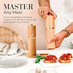 Wooden Salt and Pepper Grinder Set – Refillable Manual Salt and Pepper Mills - Image 9