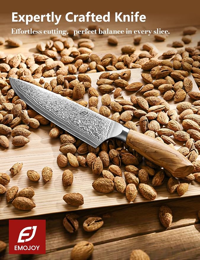 Damascus Chef Knife in Japanese Steel, 67-Layers Damascus Kitchen Knife - Image 6