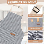 2 Pack Stripes Kids Apron, Kids Cooking Aprons - Image 3