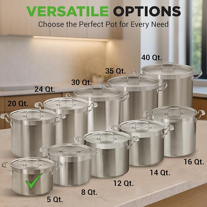 NutriChef 5-Quart Stainless Steel Stockpot - Image 3