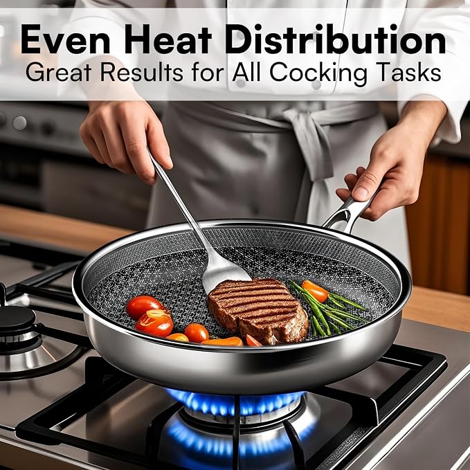 Non Stick Frying Pans with lid, 8 inch Hybrid Frying Pans Nonstick, non stick - Image 5