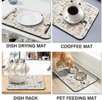 Coffee Bar Mat, Fits Under Coffee Machine, Dish Drying Mat - Image 4