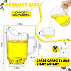 Tessco for you 36 Pcs Plastic Pitchers 60 Ounce Clear Restaurant Jug Large - Image 2