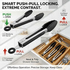 Mini Tongs with Silicone Tips, 7-Inch Small Serving Tongs - Image 2