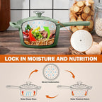 Homikit 2 Quart Saucepan with Lid, Enameled Cast Iron Small Sauce Pan Cooking - Image 6