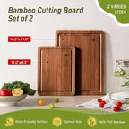 Bamboo Cutting Board Set Non Slip Feet Over Sink Gifts Best Mama Mommy Bonus - Image 3