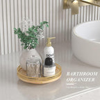 Farmhouse Oak 9" Lazy Susan Turntable Organizer - Image 4