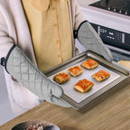ARCLIBER Oven Mitts 1 Pair of Quilted Terry Cloth Cotton Lining, Extra Long - Image 3