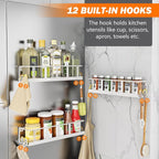 Bunoxea Spice Rack Wall Mounted 3 Pack, Space-Saving Spice Organizer - Image 5